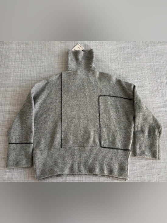 Zara Sweaters - NWT Zara Gray Knit Mock Turtleneck Sweater Sleeve M- Code 1361